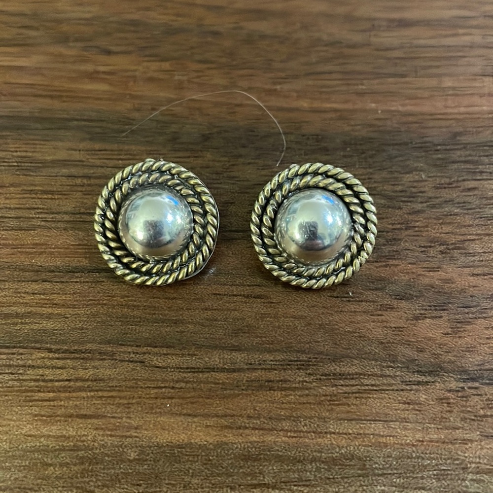 Sterling with gold plated rope rim